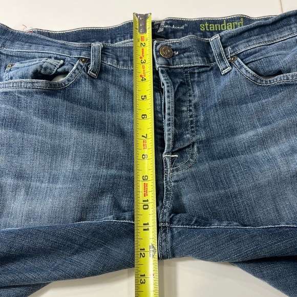 7 for all man kind reg33 Men's Blue Jeans embroidered pockets button fly lowrise - Picture 8 of 14